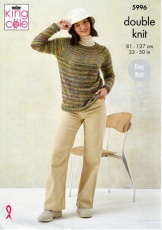 Knitting Pattern - King Cole 5996 - Homespun Prism DK - Ladies Sweaters